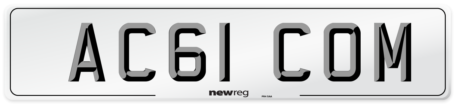 AC61 COM Number Plate from New Reg